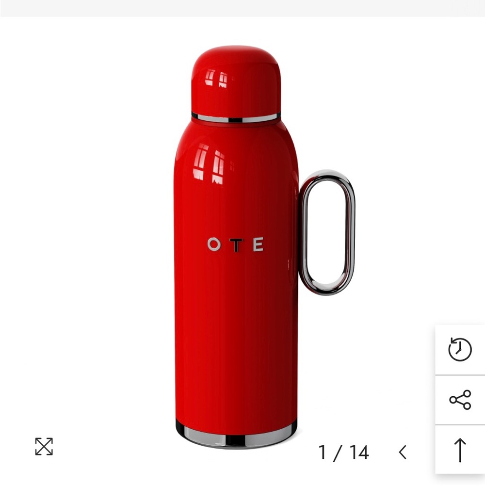 Beautiful NIB  Red Insulated Travel Flask unused carafe